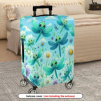 1-Piece Dragonfly Flowers Sky Nature Travel  Suitcase Luggage Cover, Stretch Protective Sleeve