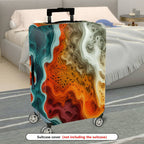 1-Piece Abstract Artistic Colorful Waves Swirls Patterns  Suitcase Luggage Cover, Stretch Protective Sleeve