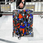 1-Piece Abstract Colorful Mosaic Geometric Artistic Vibrant  Suitcase Luggage Cover, Stretch Protective Sleeve