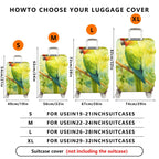 1-Piece Green Parrot Forest Watercolor Artistic Colorful  Suitcase Luggage Cover, Stretch Protective Sleeve