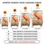 1-Piece Flamingo Flower Nature Art Vintage  Suitcase Luggage Cover, Stretch Protective Sleeve