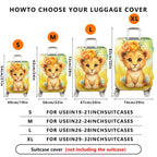 1-Piece Cute Puppy Floral  Colorful Artistic  Suitcase Luggage Cover, Stretch Protective Sleeve