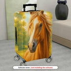 1-Piece Horse Art Nature Scenery Yellow Sky Forest  Suitcase Luggage Cover, Stretch Protective Sleeve