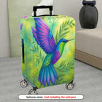 1-Piece Colorful Hummingbird Leaf Green Nature Artistic  Suitcase Luggage Cover, Stretch Protective Sleeve