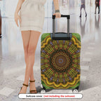 1-Piece Abstract Bohemian Floral Mandala Geometric Vibrant  Suitcase Luggage Cover, Stretch Protective Sleeve