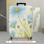 1-Piece Blue Flower Floral Nature Pattern Travel  Suitcase Luggage Cover, Stretch Protective Sleeve