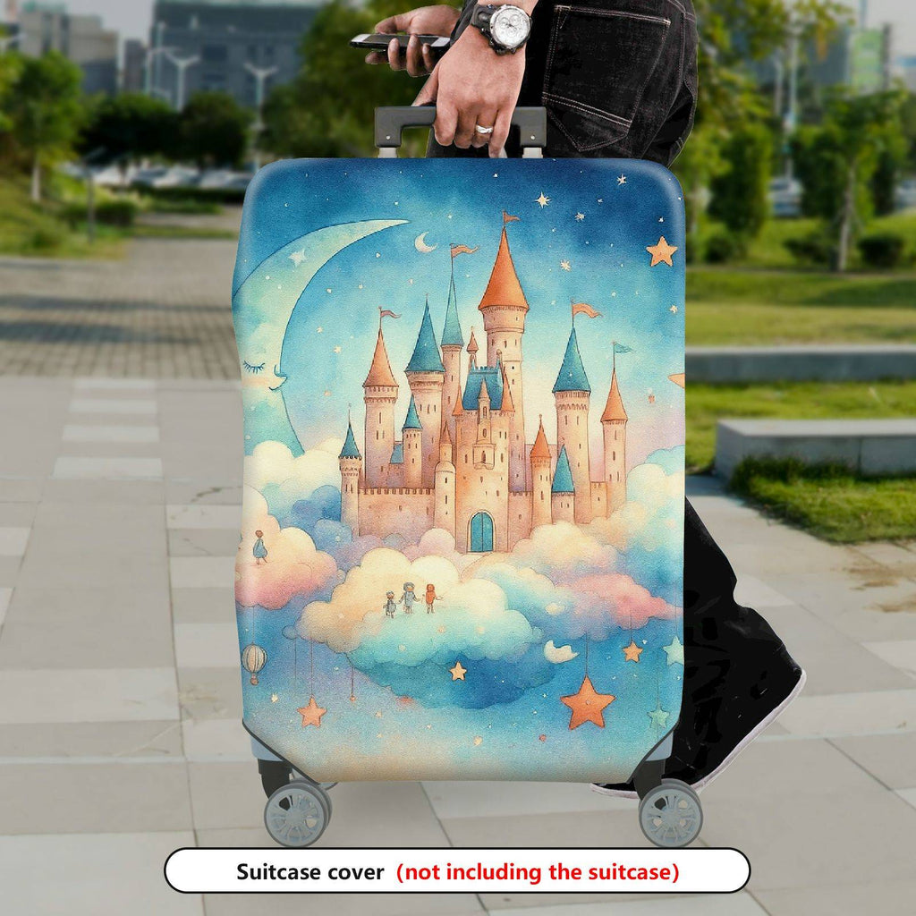1-Piece Castle Moon Sky Star Cloud  Suitcase Luggage Cover, Stretch Protective Sleeve