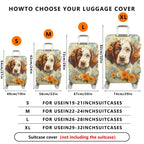 1-Piece Dog Floral Artistic Luggage Travel Design  Suitcase Luggage Cover, Stretch Protective Sleeve
