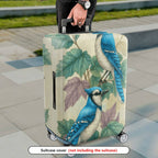 1-Piece Blue Bird Leaves Nature Vintage Art  Suitcase Luggage Cover, Stretch Protective Sleeve