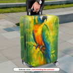 1-Piece Vibrant Parrot Nature Colorful Art Tropical Floral  Suitcase Luggage Cover, Stretch Protective Sleeve