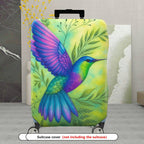 1-Piece Colorful Hummingbird Leaf Green Nature Artistic  Suitcase Luggage Cover, Stretch Protective Sleeve