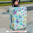 1-Piece Butterfly Flower Nature Dream Pastel  Suitcase Luggage Cover, Stretch Protective Sleeve