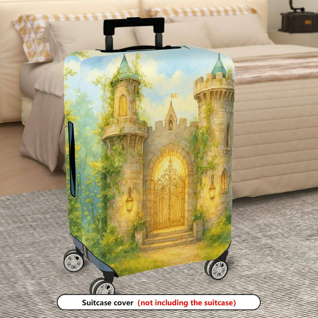 1-Piece Castle Vintage Artistic Fantasy Fairytale Scenic  Suitcase Luggage Cover, Stretch Protective Sleeve