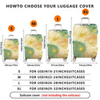 1-Piece Floral Golden Artistic Colorful Abstract Nature  Suitcase Luggage Cover, Stretch Protective Sleeve