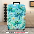 1-Piece Dragonfly Flowers Sky Nature Travel  Suitcase Luggage Cover, Stretch Protective Sleeve