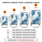 1-Piece Blue Parrot Artistic Watercolor Bird Tree  Suitcase Luggage Cover, Stretch Protective Sleeve