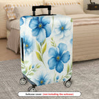1-Piece Blue Floral Leaf Pattern Travel Decorative Protective  Suitcase Luggage Cover, Stretch Protective Sleeve
