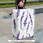 1-Piece White Lavender Floral Elegant Botanical Artistic  Suitcase Luggage Cover, Stretch Protective Sleeve