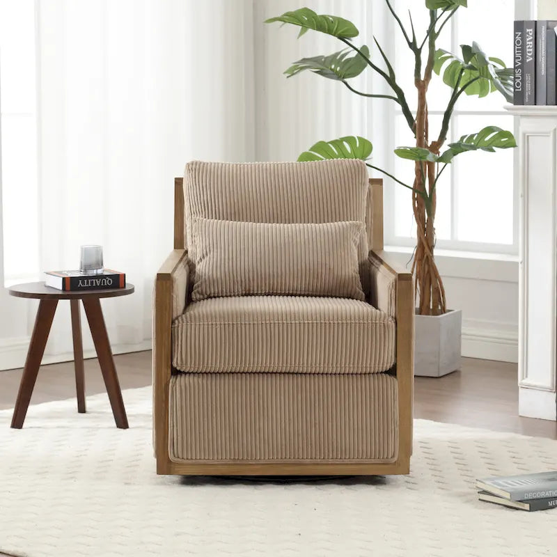 Camel Modern 26.8 Swivel Barrel Chair-2