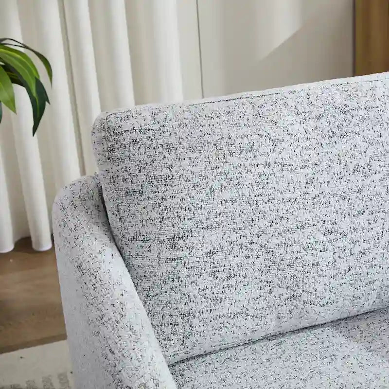 White+Black 31.5 Chenille Swivel Accent Chair with Solid Wood Frame-10