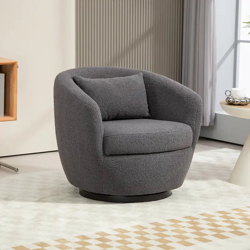 Upholstered Swivel Barrel Armchair with Storage Modern Living Room Side Chair for Bedroom/Office/Reading Spaces-30