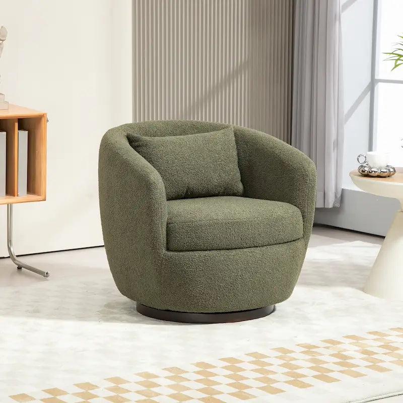 Upholstered Swivel Barrel Armchair with Storage Modern Living Room Side Chair for Bedroom/Office/Reading Spaces-31