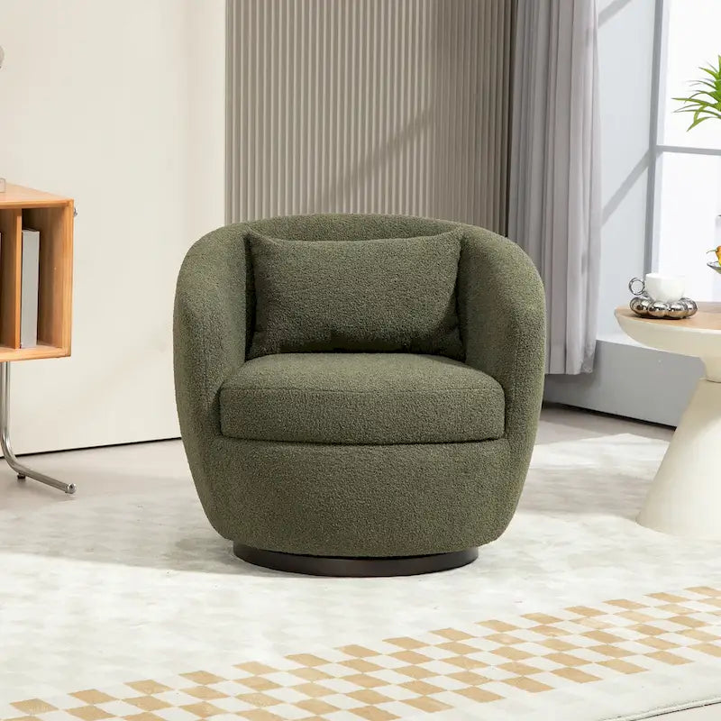Upholstered Swivel Barrel Armchair with Storage Modern Living Room Side Chair for Bedroom/Office/Reading Spaces-2