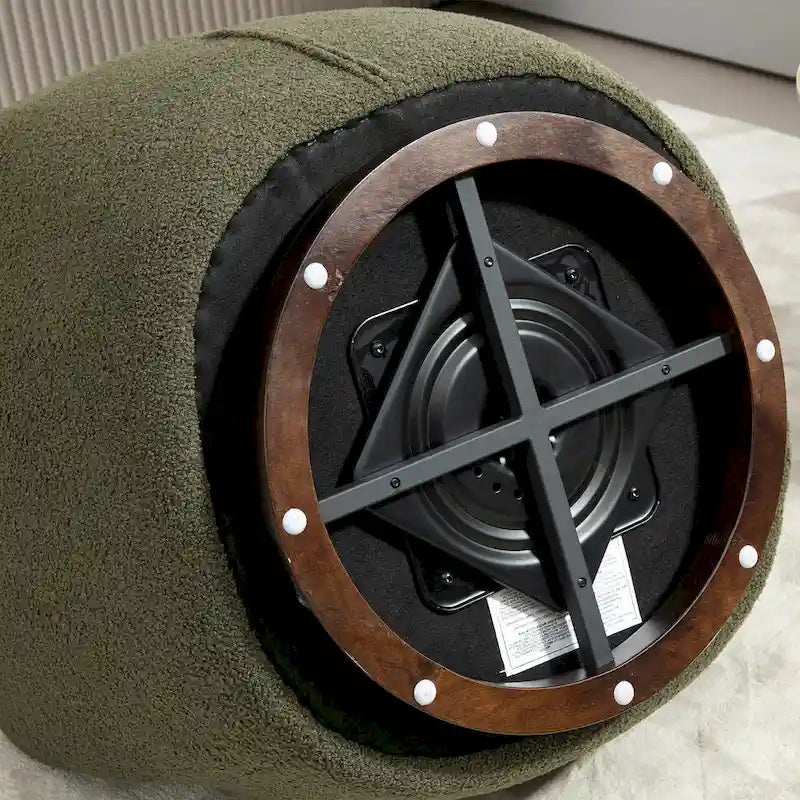 Upholstered Swivel Barrel Armchair with Storage Modern Living Room Side Chair for Bedroom/Office/Reading Spaces-4