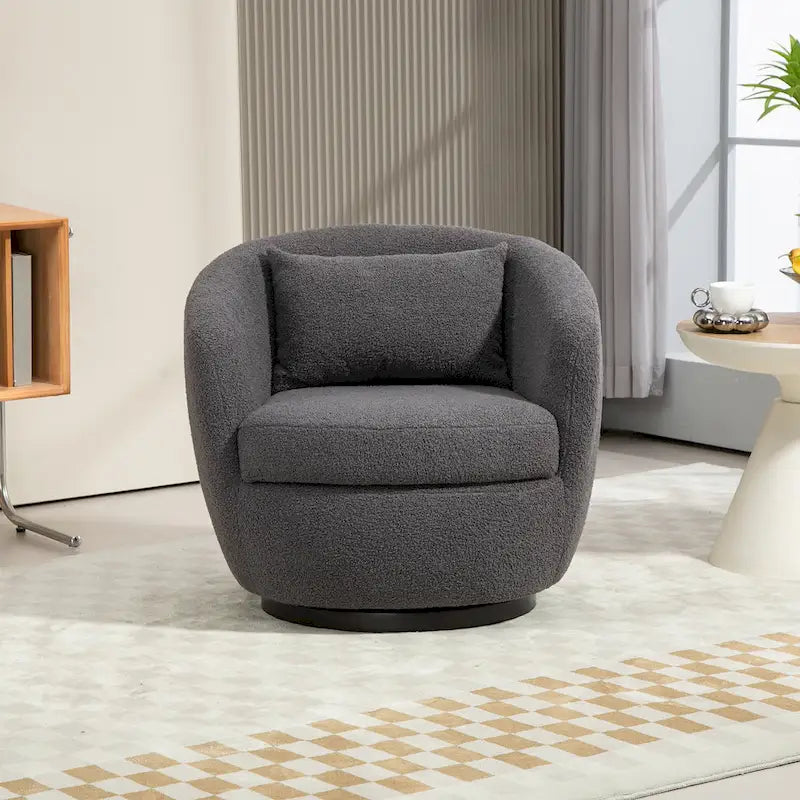 Upholstered Swivel Barrel Armchair with Storage Modern Living Room Side Chair for Bedroom/Office/Reading Spaces-12