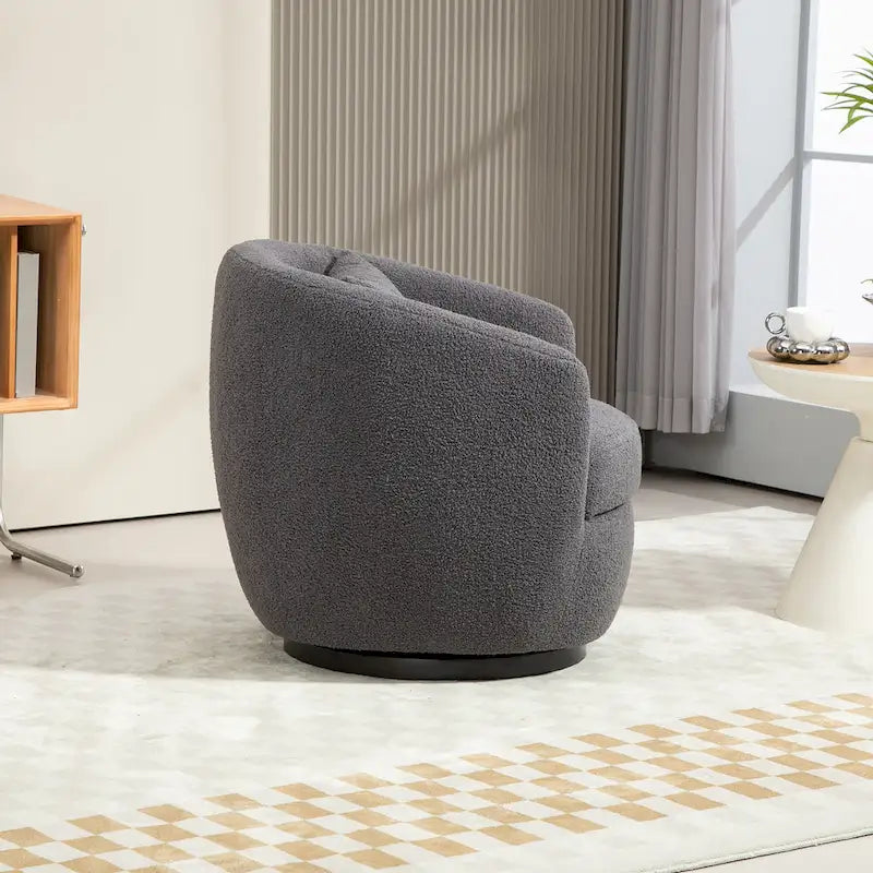 Upholstered Swivel Barrel Armchair with Storage Modern Living Room Side Chair for Bedroom/Office/Reading Spaces-13