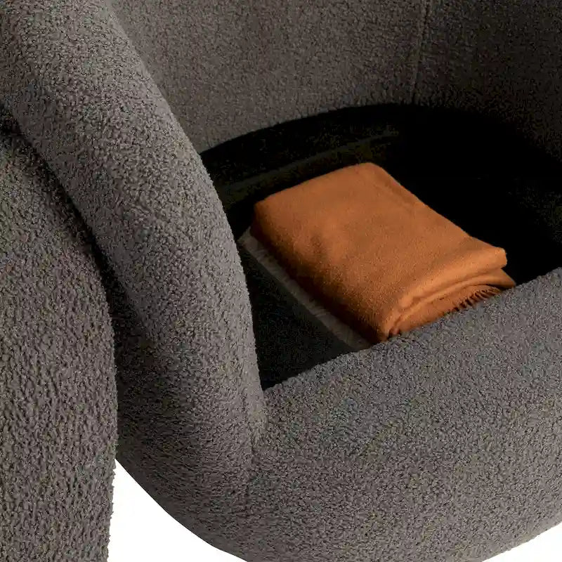 Upholstered Swivel Barrel Armchair with Storage Modern Living Room Side Chair for Bedroom/Office/Reading Spaces-17