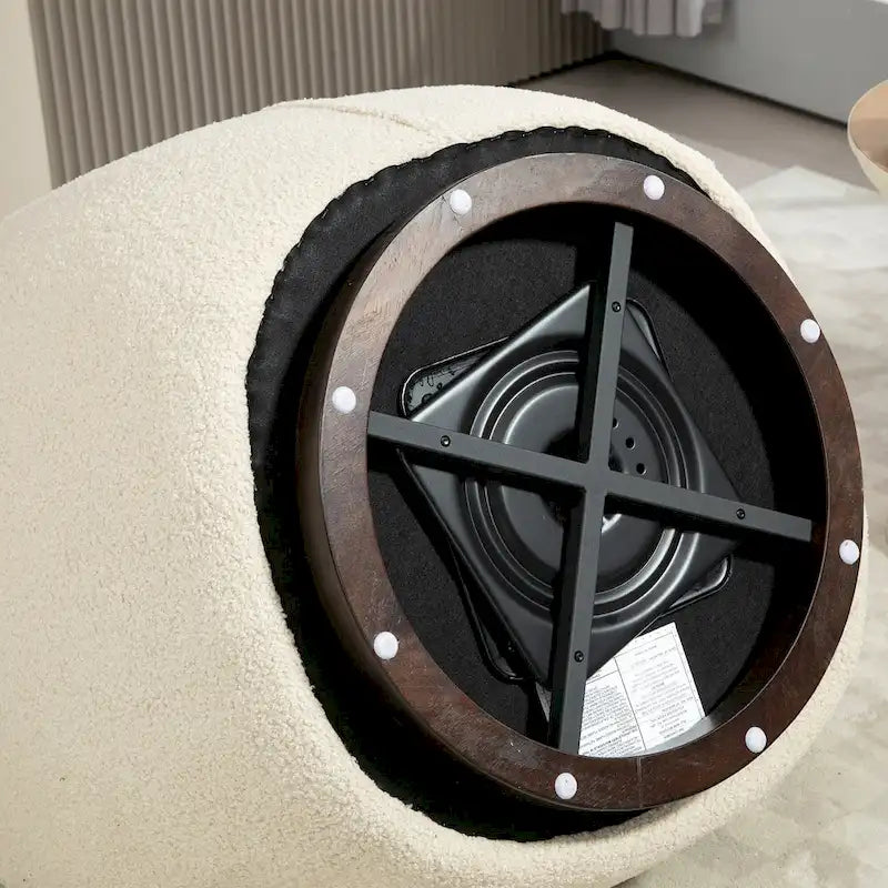 Upholstered Swivel Barrel Armchair with Storage Modern Living Room Side Chair for Bedroom/Office/Reading Spaces-24