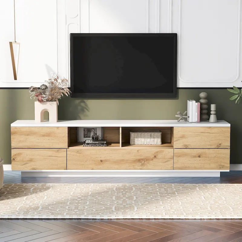Adley 80-Inch Modern TV Stand with Concealed Storage by GDFStudio-30