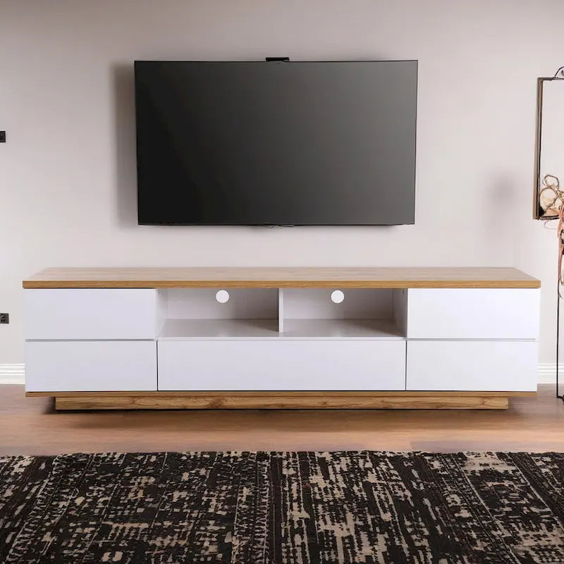 Adley 80-Inch Modern TV Stand with Concealed Storage by GDFStudio
