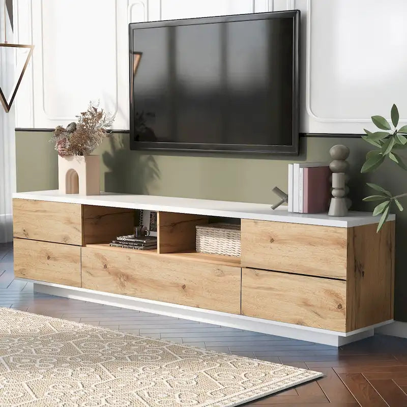 Adley 80-Inch Modern TV Stand with Concealed Storage by GDFStudio-5