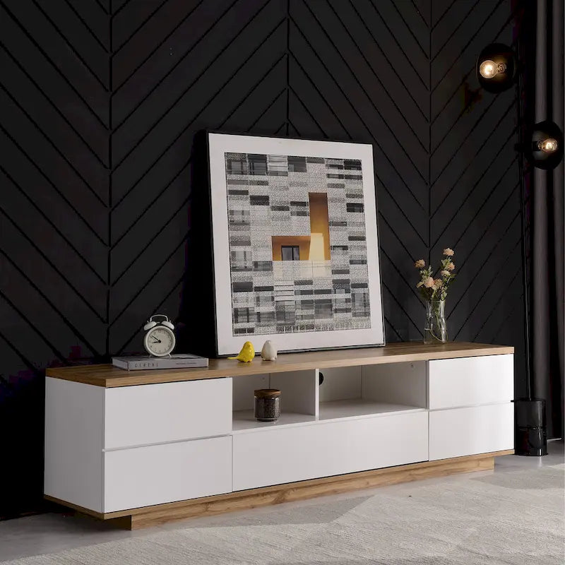 Adley 80-Inch Modern TV Stand with Concealed Storage by GDFStudio-17