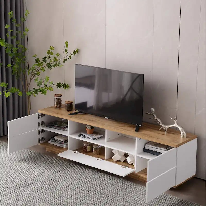 Adley 80-Inch Modern TV Stand with Concealed Storage by GDFStudio-18
