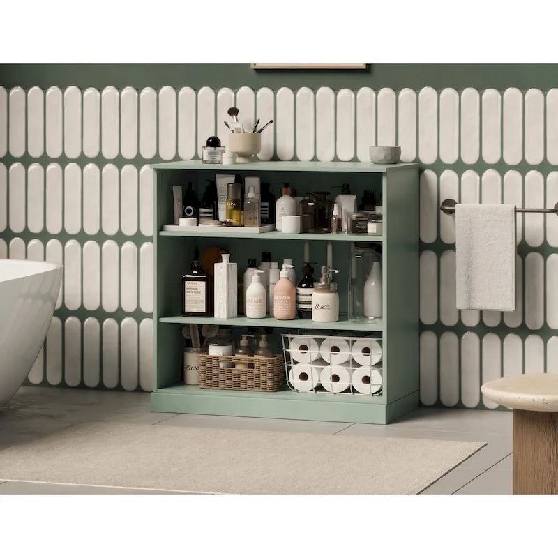 Palace Imports 100% Solid Wood 32 Bathroom Cabinet with Adjustable Shelves-3