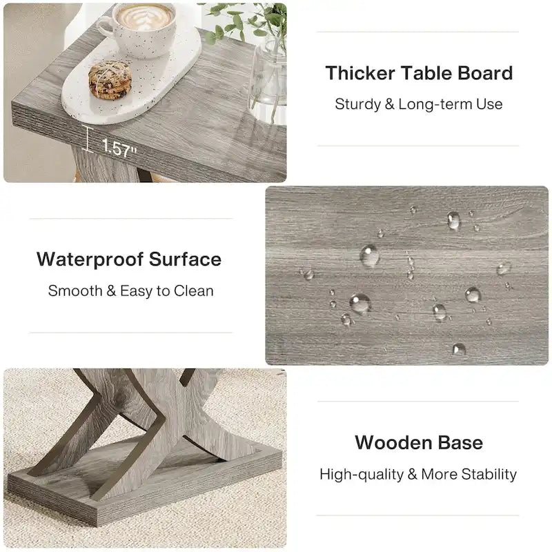 Farmhouse End Table, Narrow Side Table with Fishtail Support Design for Living Room, Study, Brown-11