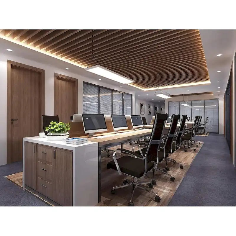 Modern Brown High Back Office Chair Ribbed PU Leather Swivel Conference Room Computer Desk Visitor Vintage Retro Boss-6