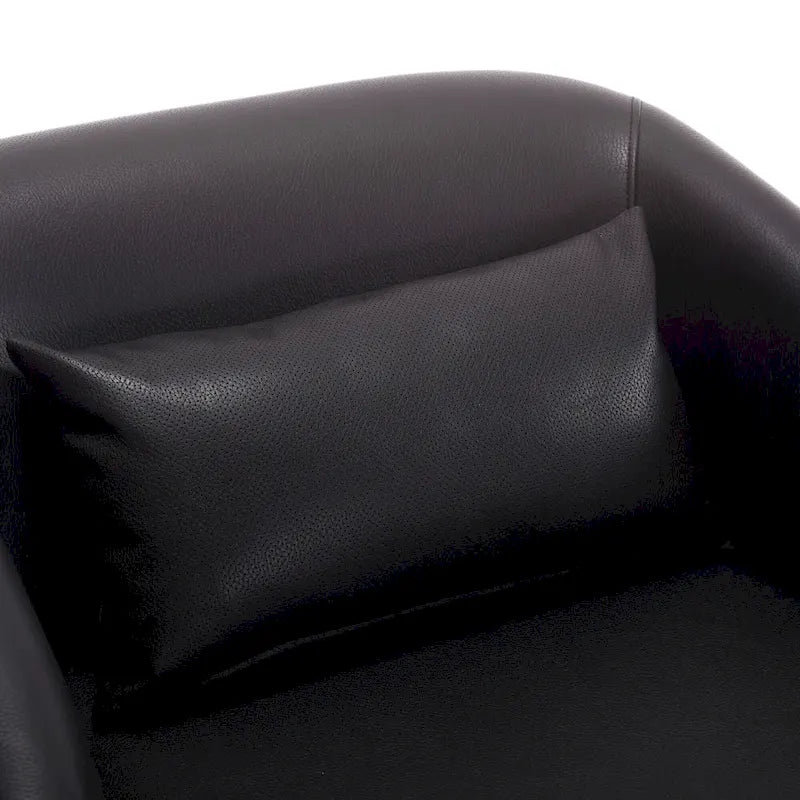 Black PU Modern 31.5 Upholstered 360 Swivel Barrel Chair with Metal Base for Living Room-19