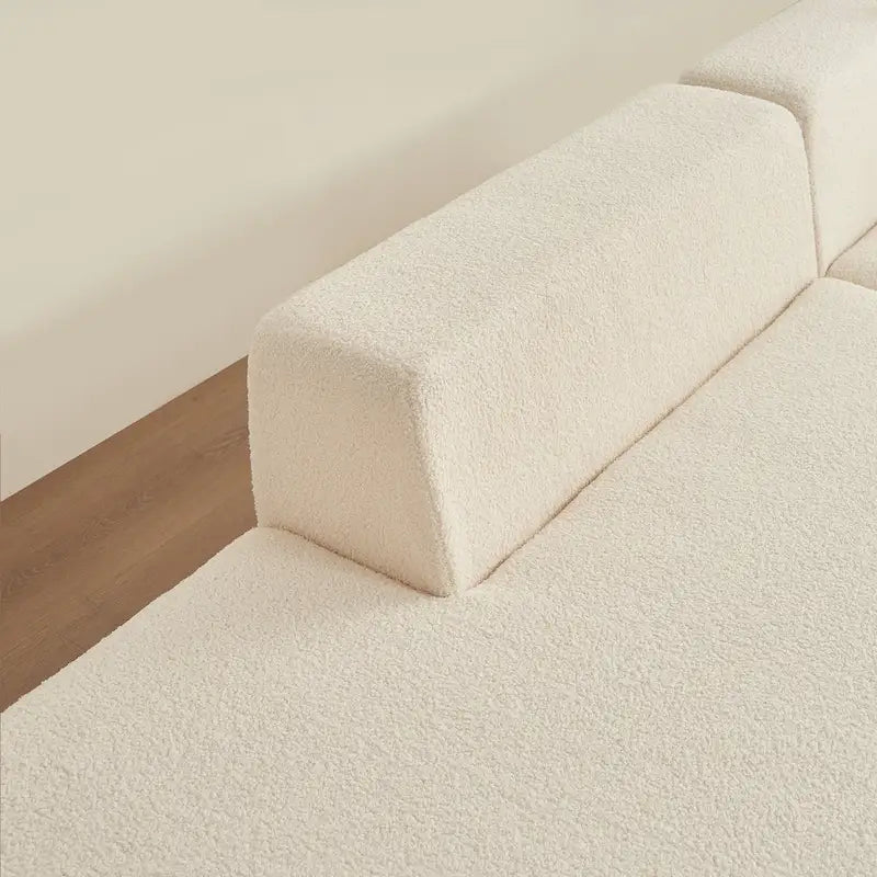 105.51 Modern L-Shape 5 Seater Modular Sectional Sofa Couch with Chaise Lounge, in Soft Lambswool Sherpa Fabric-4