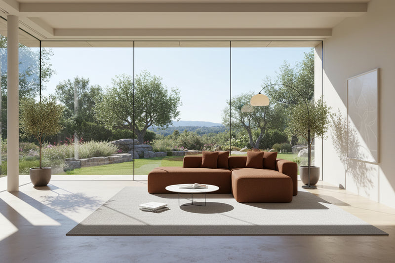 105.51 Modern L-Shape 5 Seater Modular Sectional Sofa Couch with Chaise Lounge, in Soft Lambswool Sherpa Fabric-10