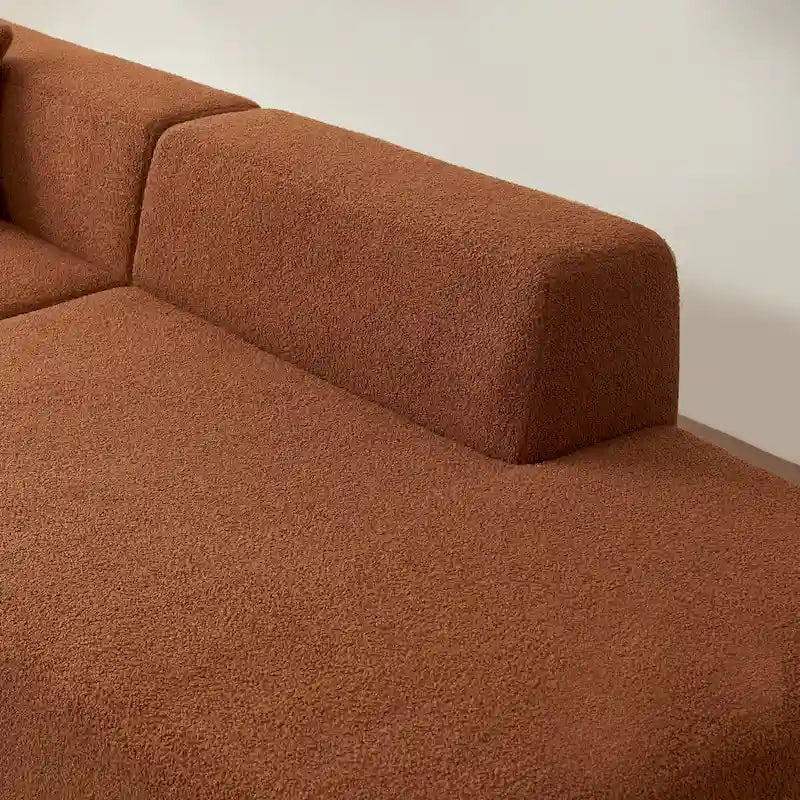 105.51 Modern L-Shape 5 Seater Modular Sectional Sofa Couch with Chaise Lounge, in Soft Lambswool Sherpa Fabric-27