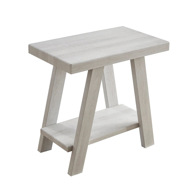 23.5 Modern Rectangular Side Table with Storage Shelf and Wide-angled Legs-2