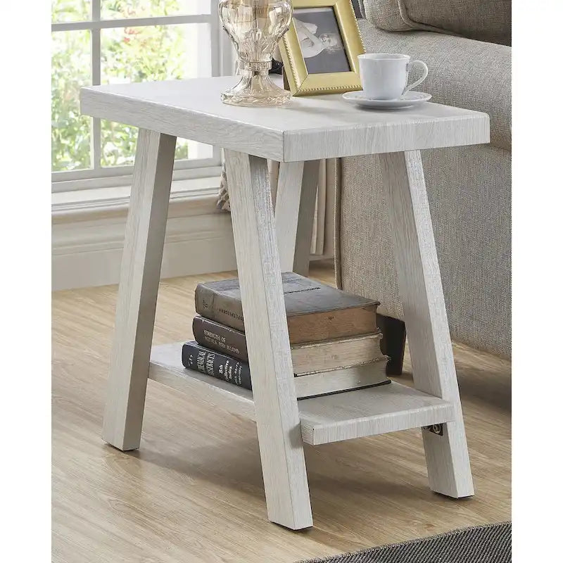 23.5 Modern Rectangular Side Table with Storage Shelf and Wide-angled Legs-4