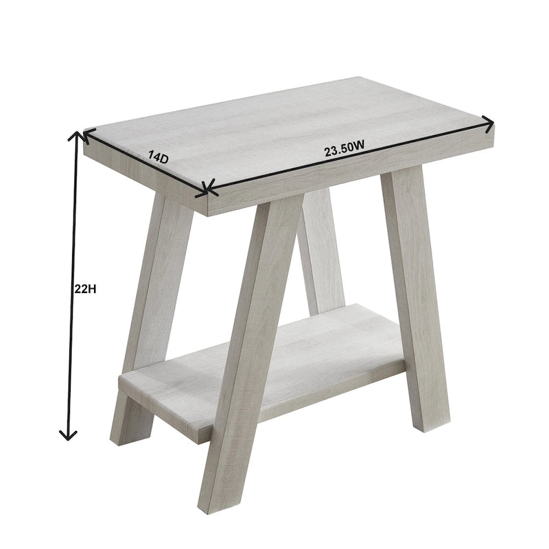 23.5 Modern Rectangular Side Table with Storage Shelf and Wide-angled Legs-6