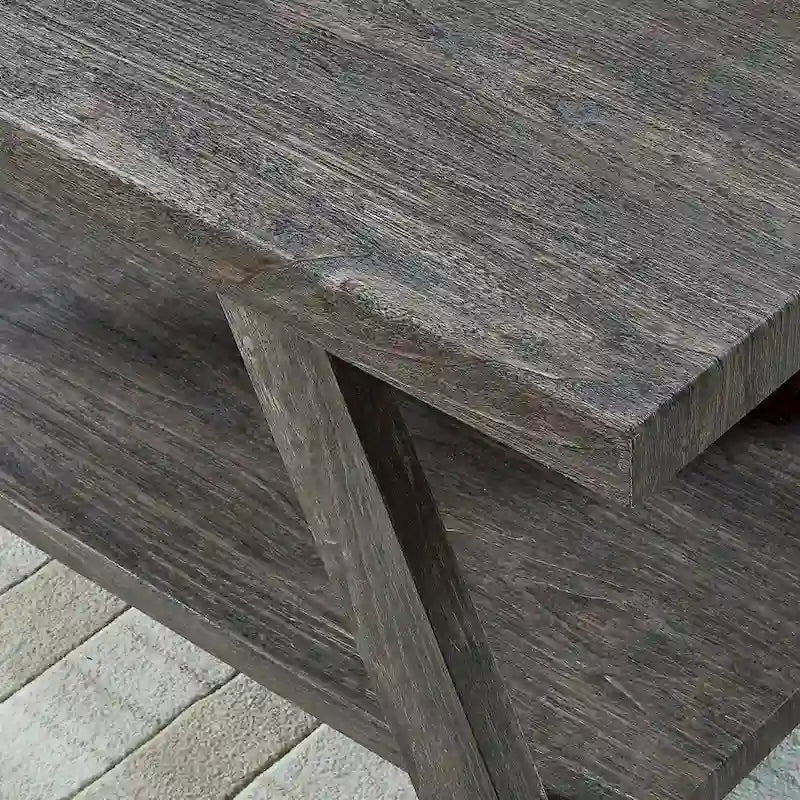 23.5 Modern Rectangular Side Table with Storage Shelf and Wide-angled Legs-9