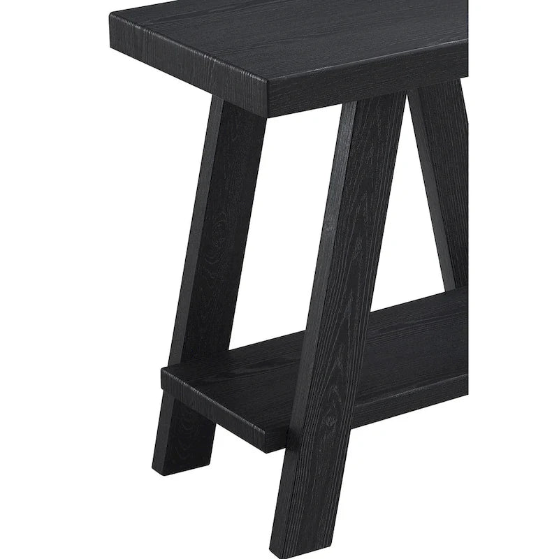 23.5 Modern Rectangular Side Table with Storage Shelf and Wide-angled Legs-16