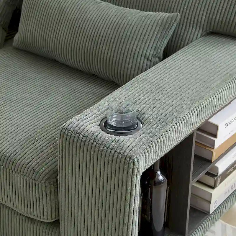 102.75 Corduroy L-Shaped Modular Sectional Sofa with Storage-14